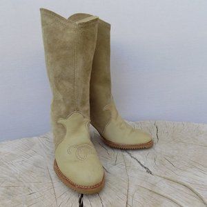 BOHO Suede  Leather Boots/Tall Boots
